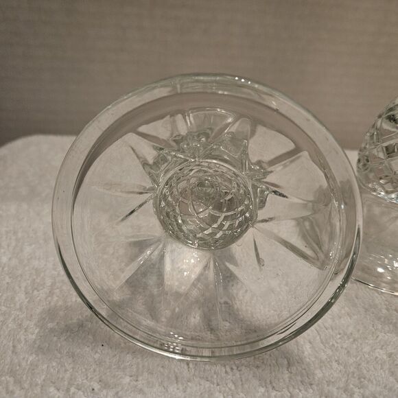 VINTAGE CRYSTAL CANDLESTICK HOLDER  PINEAPPLE STYLE PATTERN Excellent Condition - Picture 2 of 9